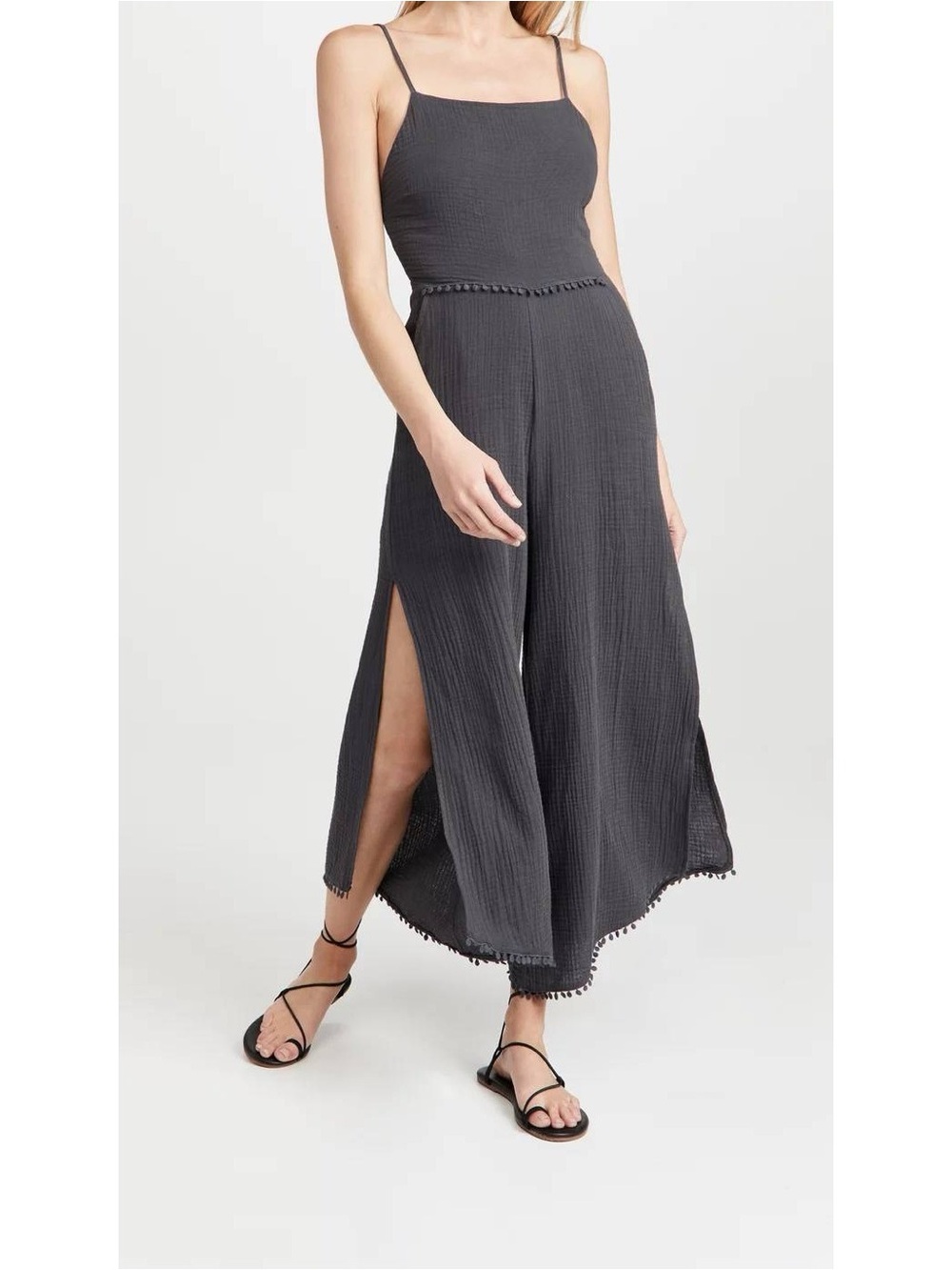 Z Supply Charcoal Grey Wayfarer Gauze Jumpsuit - Picture 2 of 4